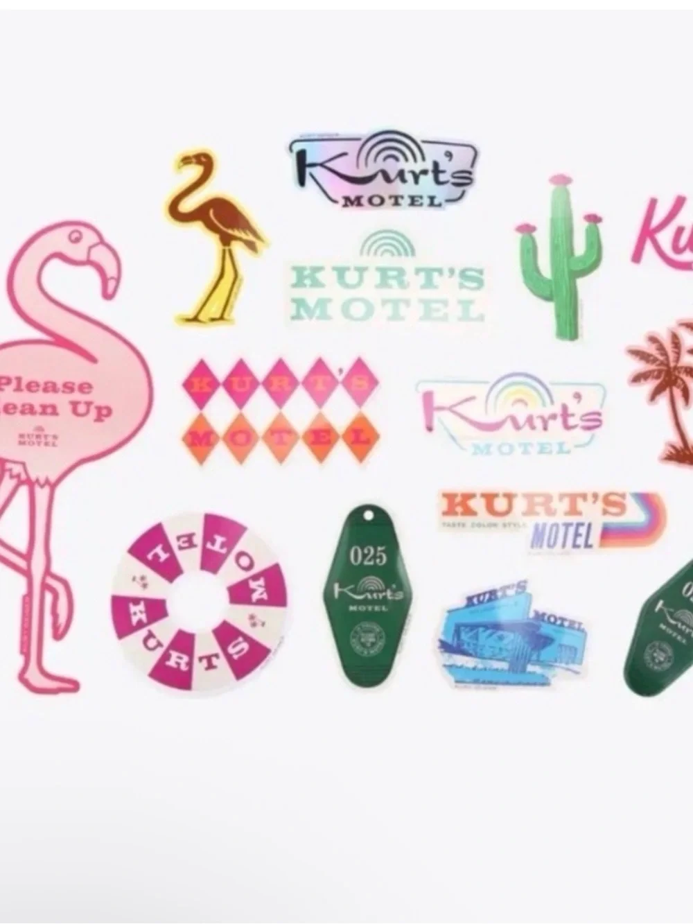 Kurt Geiger Pink Flamingo Sticker Pack in Magenta and Light Pink